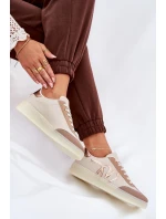 Nízké Dámské Sportovní Boty Z Eko Kůže Béžové Iladira