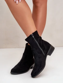 Dámské kotníčkové boty na ploché podrážce se zipem béžové Loratie