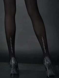 Snové punčocháče s kamínky Dream černé - Noq