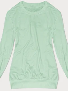 Tenká dámská tepláková mikina v pistáciové barvě se stahovacími lemy (68W05-39)