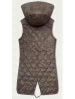 Prošívaná vesta v kakaové barvě s kapucí S'West (B8340-48)