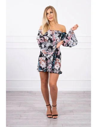 Španělské květinové šaty černé Španělské květinové šaty černé