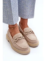 Dámské semišové mokasíny HX52-222 béžové -  S.Barski