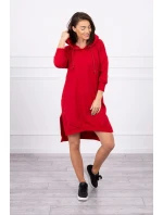 Šaty s kapucí a delšími zády červené Šaty s kapucí a delšími zády červené