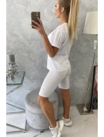Bílý set top+legíny
