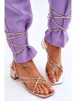 Vázané Sandály S Vysokými Podpatky zlato Secret Love Vázané Sandály S Vysokými Podpatky zlato Secret Love