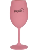 PAUZIČKA - růžová sklenice na víno 350 ml
