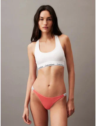Dámská tanga 000QD5157E TBK korálové - Calvin Klein Dámská tanga 000QD5157E TBK korálové - Calvin Klein
