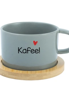 Kafee! - šedý hrníček makronka 200 ml