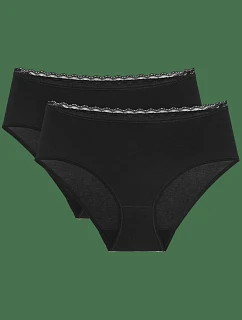 Feel Of Cotton Midi 2P - Black - TRIUMPH Black - TRIUMPH