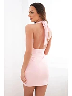 Dámské zavinovací šaty s řasením a ozdobnou přezkou pudrově růžové Dámské zavinovací šaty s řasením a ozdobnou přezkou pudrově růžové