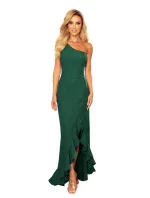 Tmavě zelené dlouhé dámské šaty přes jedno rameno ve španělském stylu 317-3