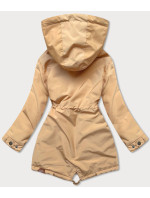 Dámská bunda v pískové barvě s kapucí (CAN-563)