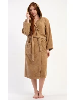 Dámský župan dlouhý s kapucí Karamelka