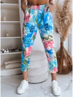 Dámské tyrkysové kalhoty FLOWER GARDEN FashionStreet UY1480