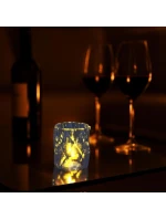 MINI DEKORATIVNÍ LAMPA 6 CM TRANSPARENTNÍ TEPLÁ BÍLÁ 1 LED