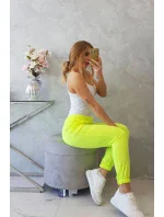 Bavlněné kalhoty žluté neonové Bavlněné kalhoty žluté neonové