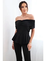 Dámský bavlněný komplet s krátkým rukávem a šortkami žlutý Dámský bavlněný komplet s krátkým rukávem a šortkami žlutý