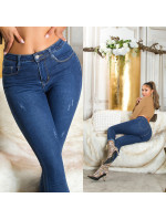 Sexy džíny s vysokým pasem Push-Up Skinny Jeans "Used Look"