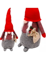 DEKORAČNÍ SANTA CLAUS 50 CM DÍVKA S PYTLEM A JEŘABINOU