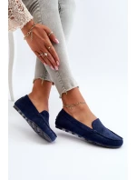 Dámské modré semišové mokasíny Ranica