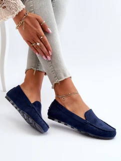 Dámské modré semišové mokasíny Ranica
