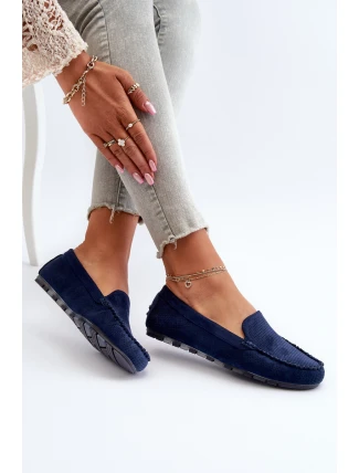 Dámské modré semišové mokasíny Ranica