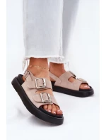 Semišové dámské sandály s přezkami Big Star RR274663 světle růžové