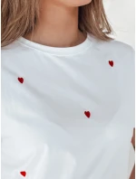 Dámské oversize tričko se srdíčky ROMAFINA white FashionStreet RY2889
