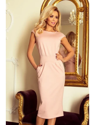 Dámské midi šaty SARA ve špinavě růžové barvě model 5917757 Dámské midi šaty SARA ve špinavě růžové barvě model 5917757