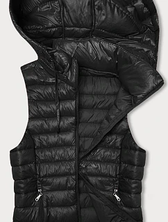 Prošívaná vesta s odnímatelnou kapucí J Style černá (16M9151-392)
