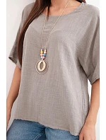 Dámská bavlněná oversize halenka s krátkým rukávem fango