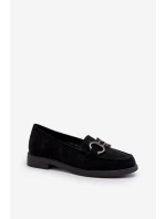 Dámské semišové mokasíny s ozdobou Černé Echonesa