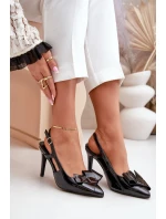 Lakované Lodičky S Odkrytou Patou Černé Auroravia Lakované Lodičky S Odkrytou Patou Černé Auroravia