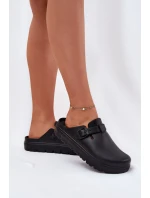 Dámské Pěnové Pantofle S Páskem A Přezkou Černé Larinie