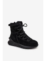 Semišové Zimní Boty Pro Ženy S Kožíškem Big Star SS274319 Černé