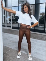 Dámské voskované legíny WAXED CHIC chocolate FashionStreet UY1563