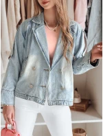 Dámská oversize džínová bunda OVERSOLI modrá FashionStreet TY4904 Dámská oversize džínová bunda OVERSOLI modrá FashionStreet TY4904