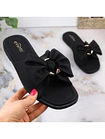 Dámské ploché žabky s mašlí černé eVento 5479