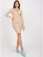 Dámské šaty Dress-EM-SK-686.63-béžová