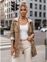 Dámská přechodná bunda parka MEROY tmavě béžová FashionStreet TY4289