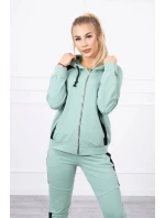 Sportovní sada s pruhy tmavě mátová