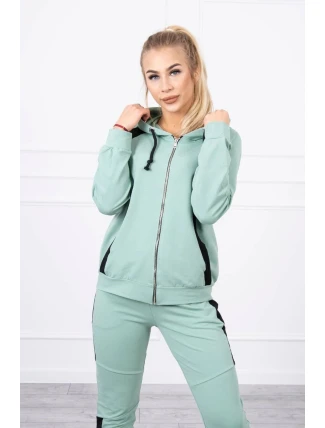 Sportovní sada s pruhy tmavě mátová