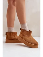 Sněhule se zdobením na platformě Big Star OO274A104 Camel