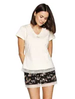 Dámské pyžamo Harper vanilkově žluté - Cana