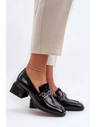 Dámské polobotky na podpatku MR38-960 Černá - D§A Dámské polobotky na podpatku MR38-960 Černá - D§A