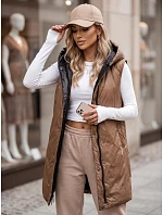 Dámská dlouhá prošívaná zimní vesta NOMADNECTAR černá FashionStreet TY3843