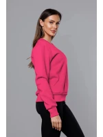 Růžová dámská tepláková mikina se stahovacími lemy (w01-19)