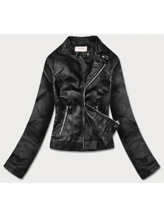 Krátká černá bunda ramoneska se stojáčkem (11Z8032) Krátká černá bunda ramoneska se stojáčkem (11Z8032)