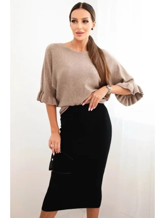 Dámská viskózová tužková sukně s elastickým pasem černá Dámská viskózová tužková sukně s elastickým pasem černá